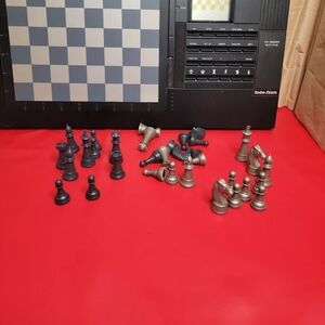 Radio Shack Electronic Chess Game - Black and Silver
